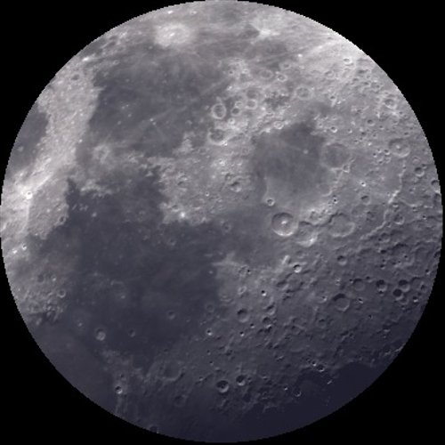 La Luna a través de un telescopio de 100 mm