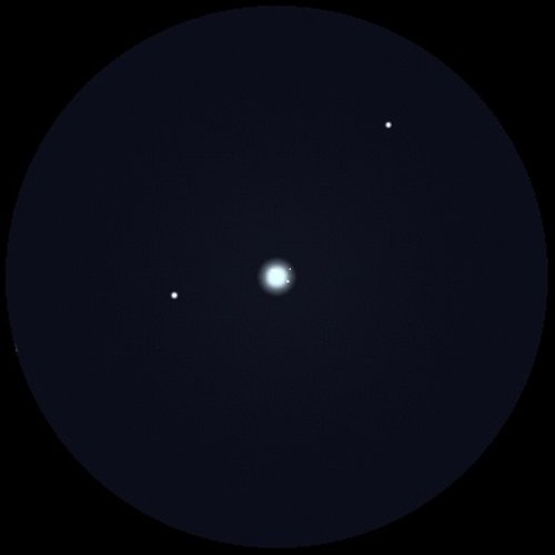 Urano a través de un telescopio de 70 mm