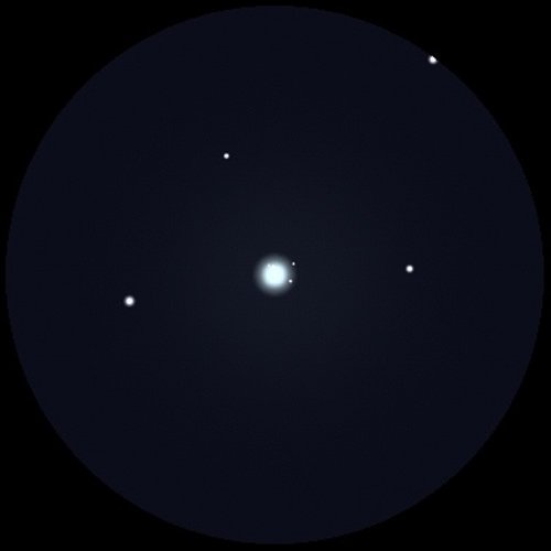 Urano a través de un telescopio de 100 mm